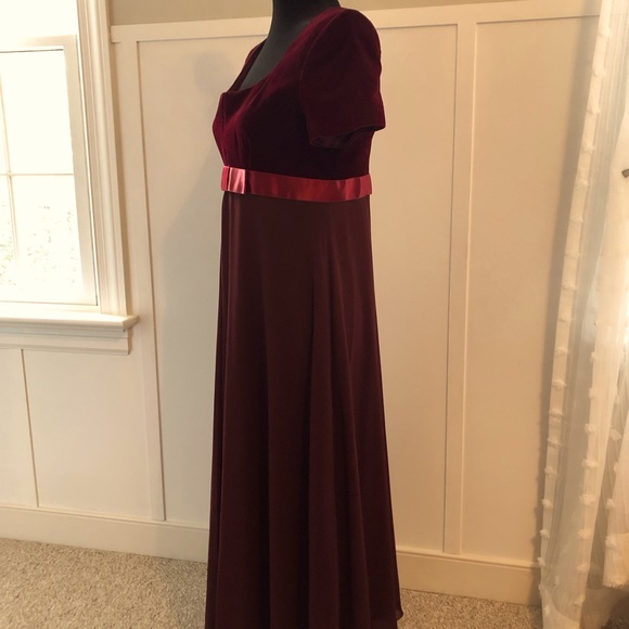 Liz Claiborne Party Holiday Wedding Velvet Empire Waist Dress - Picture 3 of 10